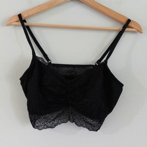 Victoria  Secret Pink black lace lined bralette